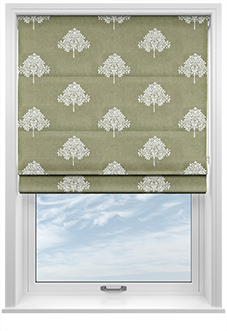 William Morris Marigold Tree Embroidery, Nettle - Roman Blind